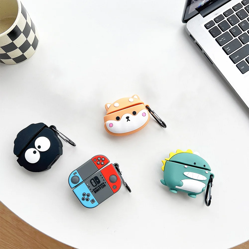 3D Earphones Case For Xiaomi Redmi Buds 4 Active Wireless Headphones Silicone Cute 3D Cartoon Protective Sleeve Shockproof Cover