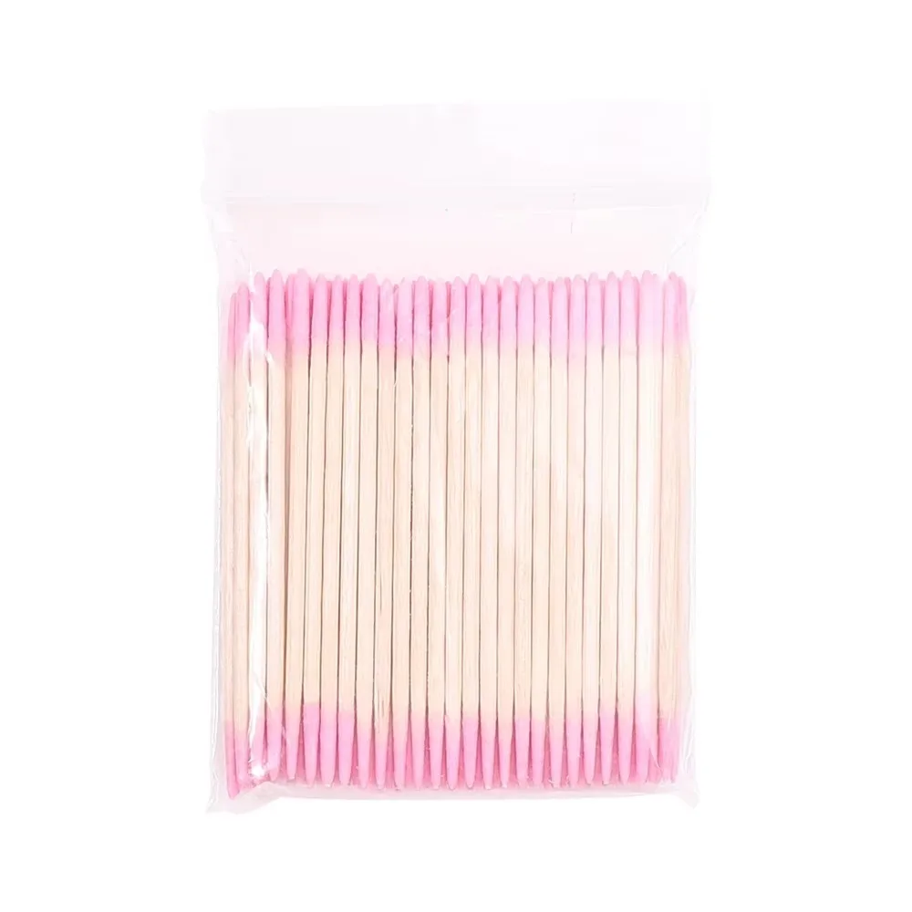 Wooden Cotton Nails Wood Cotton Swab Detail Corrector Nail Polish Remover Clean Sticks Bud Tip Head Manicure Art Tool