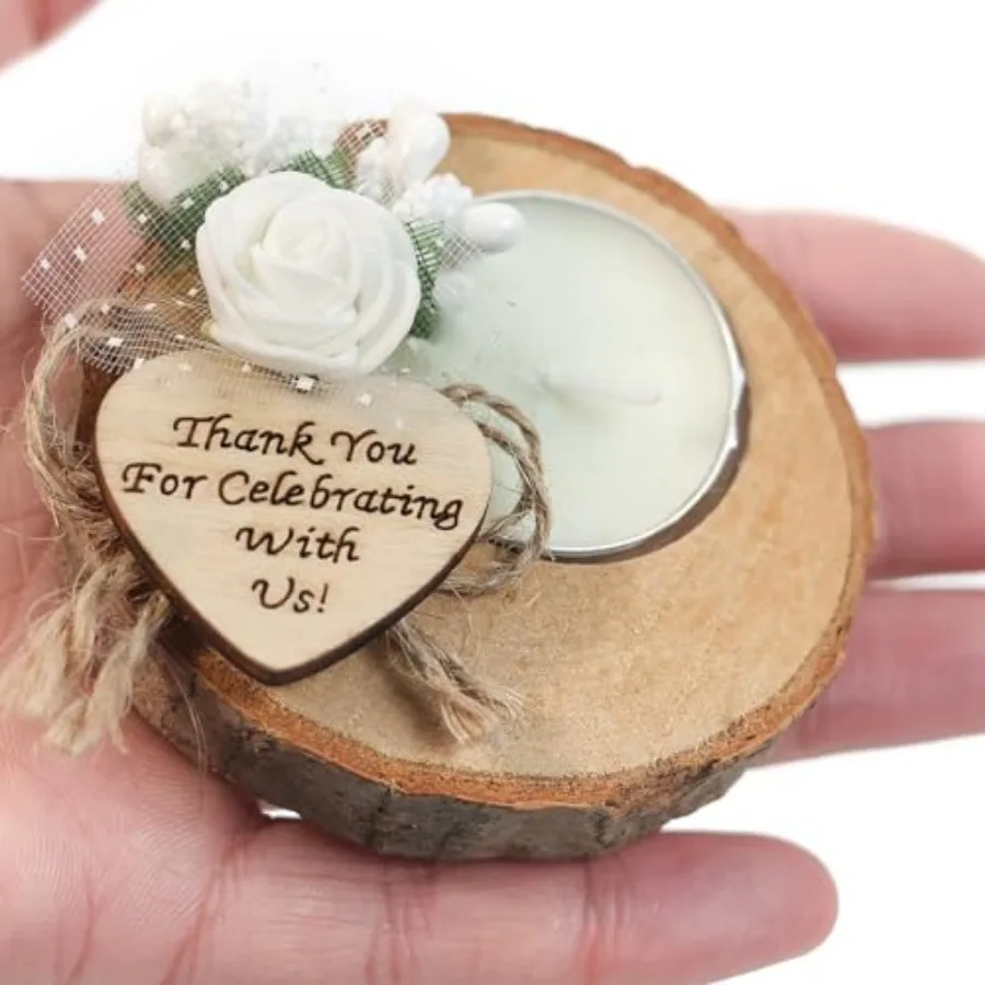 

Набор из 50 свечей в подарочной упаковке: Свадебные сувениры для гостей, подарки на девичник, бэби-шауэр, крещение, благодарственные подарки, подарки на день рождения