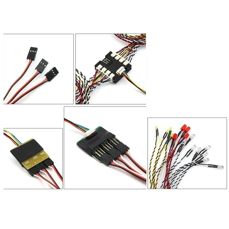 Clignotant de groupe de feux avant et arrière à 16 LED, système d'éclairage pour voiture RC Inoler, Trxs, TRtage, Axial, SCX10, WPL, D12, MN99S, MN86S