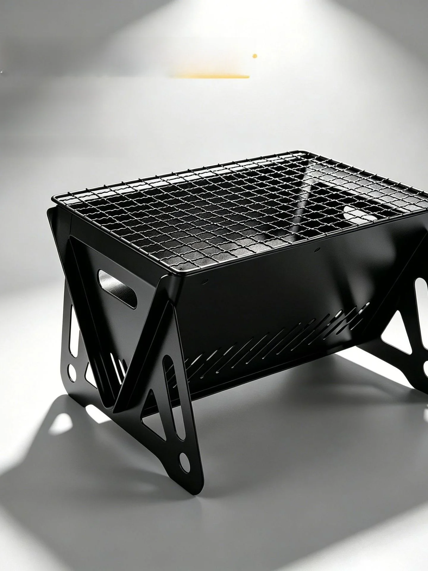 Portable Stainless Steel BBQ Grill Camping Outdoor Cooking Utensils Ultra Foldable Charcoal Stove Card Design Picnic Stove