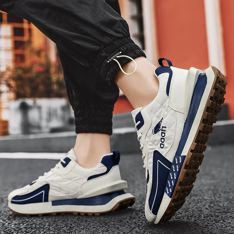 Men's casual shoes, fashionable sports shoes, classic and stylish low-top lace-up shoes, lightweight, comfortable and breathable