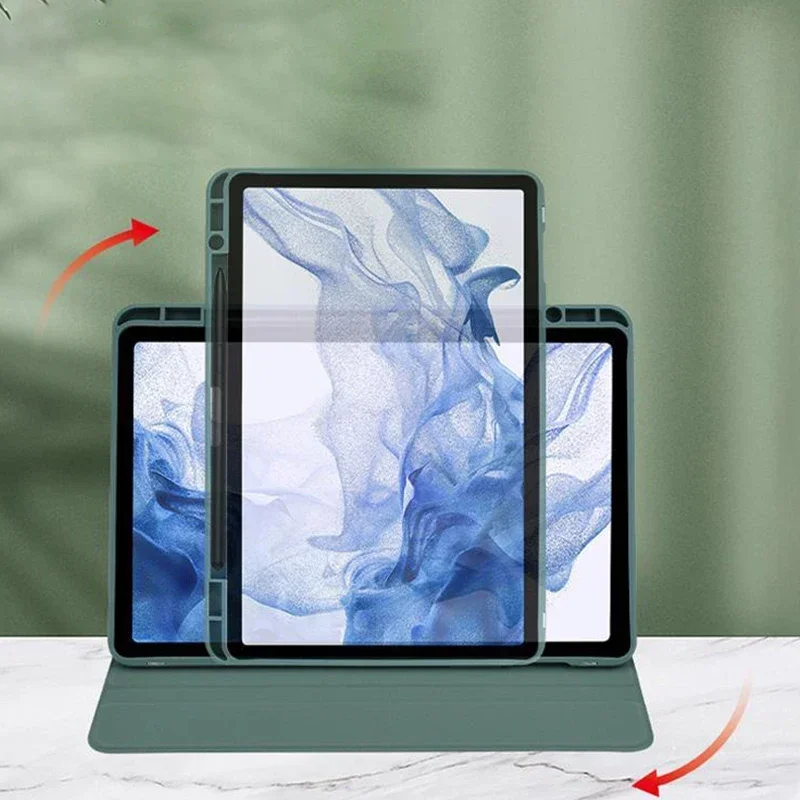 360° Rotation Acylic Case for Samsung Galaxy S9 S8 S7 plus FE 12.4 Protective Cover Galaxy Tablet S9 S7 S8 11 With Pencil Hoder