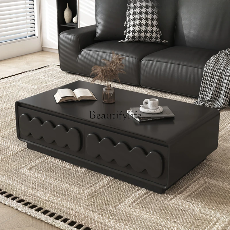 

Cream Style Coffee Table Living Room Home Small Apartment French Entry Lux Modern Minimalist Creative Storage Square Tea Table