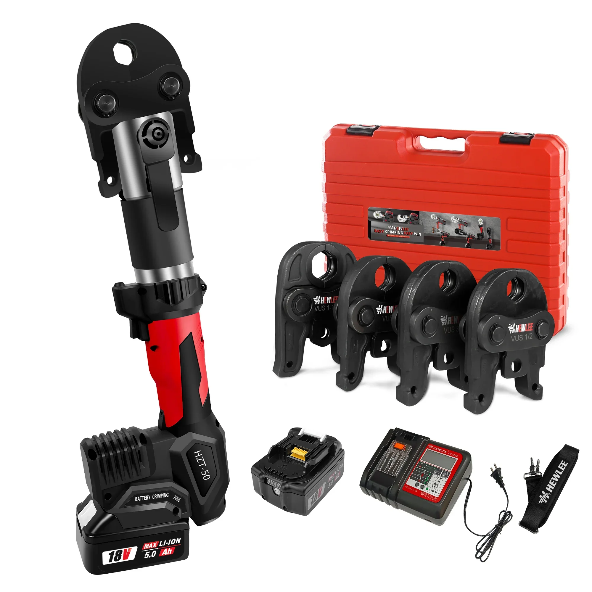 

HZT-50 Electric Pipe Crimping Wrench VUS1/2-VUS1-1/4 Portable Battery Cordless Hydraulic Tool