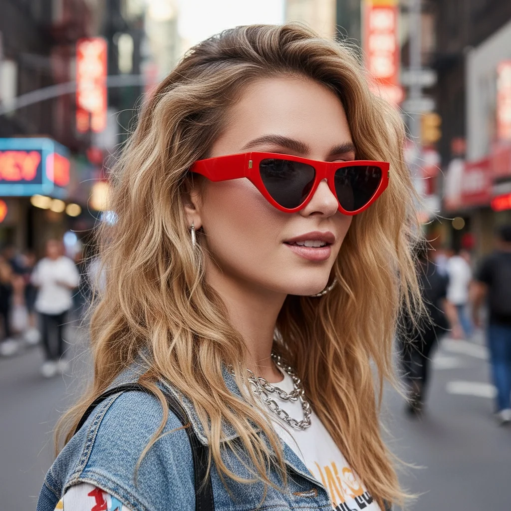 Vintage Cat-Eye-Sonnenbrille, personalisierter dreieckiger Rahmen, UV400-Schutz, Unisex, perfekt für Clubbing-Brillen 5404