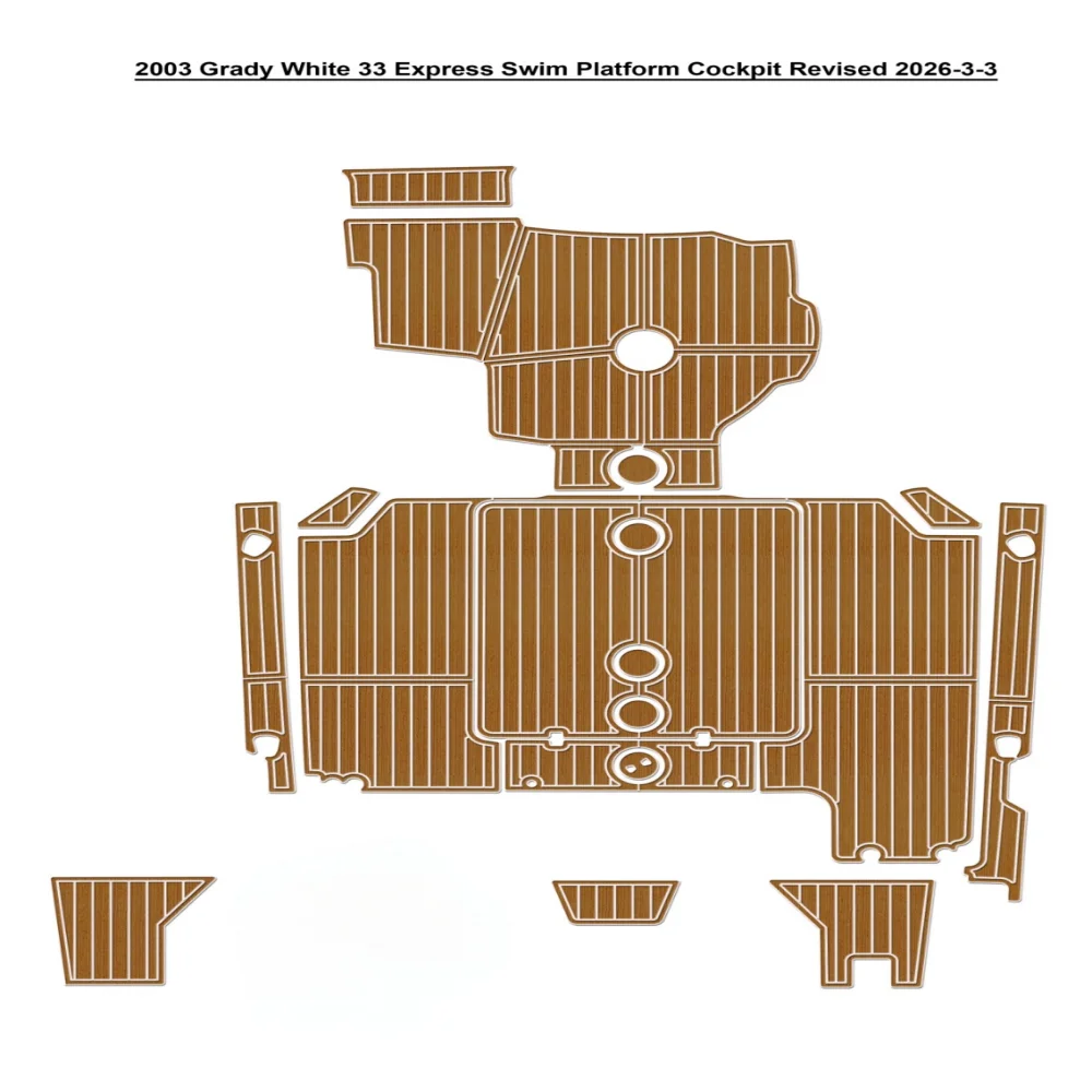 

2005 Grady White 33 Express Swim Platform Cockpit Pad Boat EVA Foam Faux Teak Deck Floor Mat SeaDek MarineMat Self Adhesive