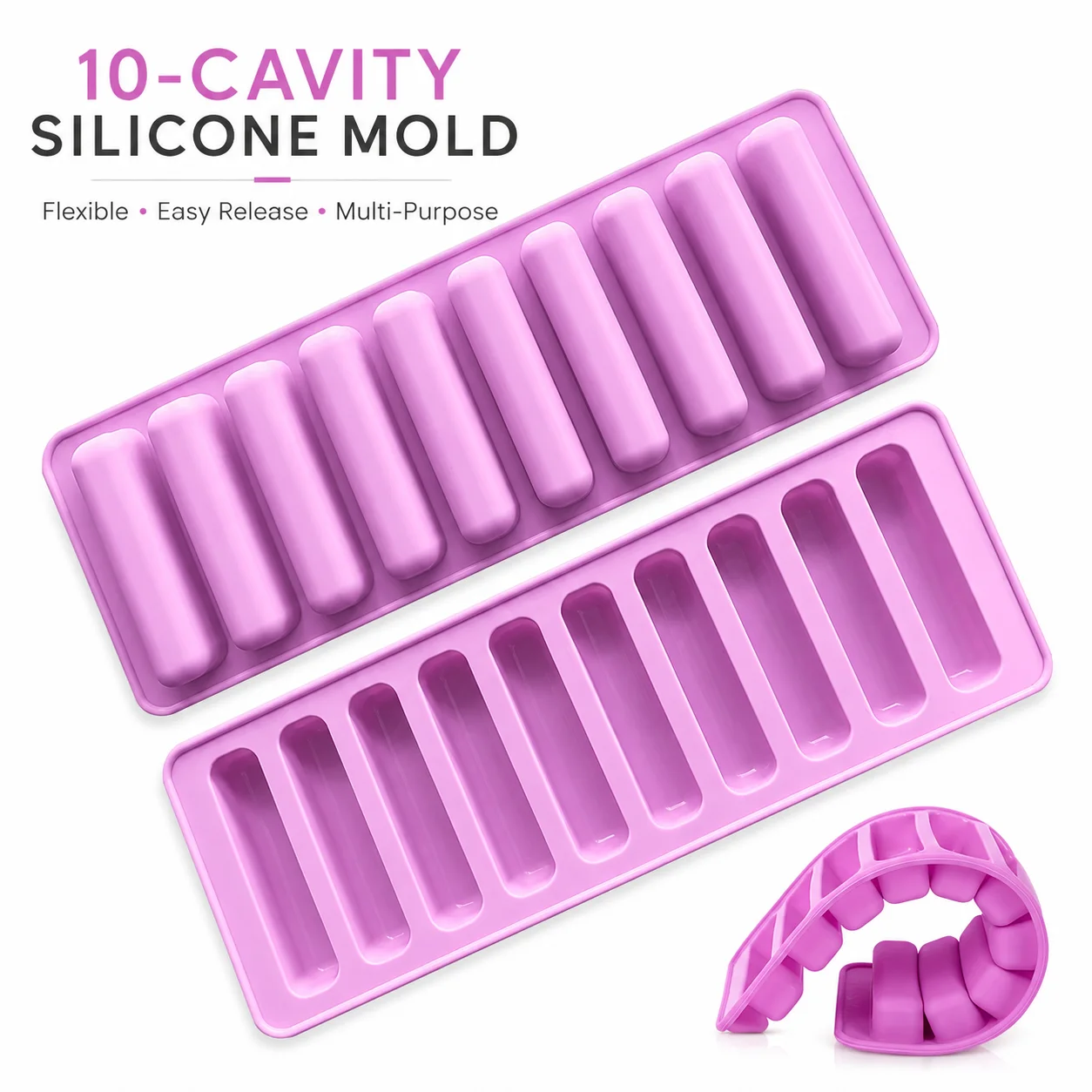 10 Grid Long Stick Ice Cube Tray Mold for Bottle Easy Release Freezer