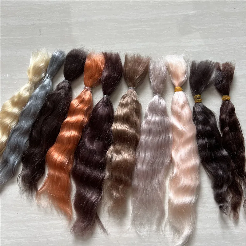 Brown / Pink Colors Pure Mohair for Reborn Baby Doll /Bjd Doll Handrooted Mohair Doll Hair Accessory