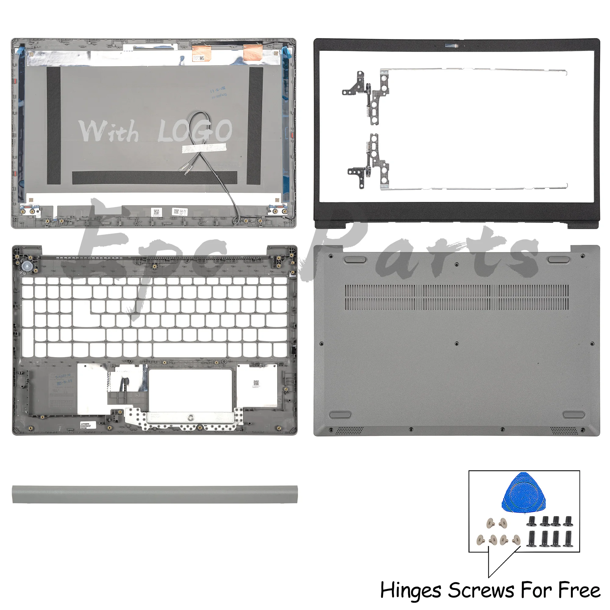 

Epc Parts For IdeaPad 3-15IML05 3-15ITL05 3-15IIL05 3-15ARE05 Back Cover AP1JV000230 Bezel Hinges Palmrest Bottom Repair Silver