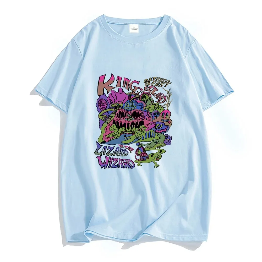 King Gizzard & The Lizard Wizard T-shirts MEN Fashion Four Seasons T Shirts 100% Cotton Tshirts O-Neck High Street Manga Graphic