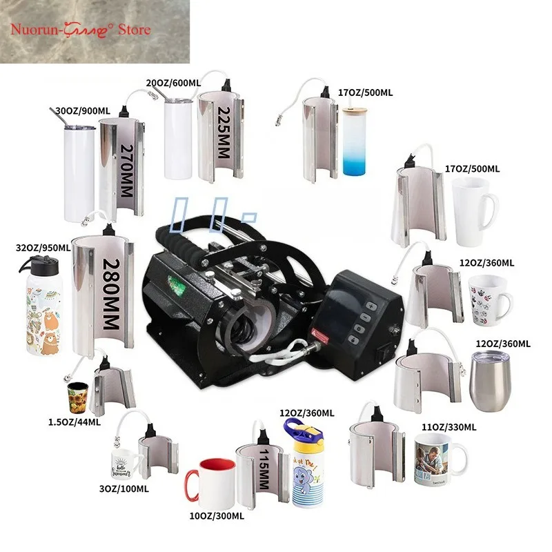 11-in-1 Mug Press Machine 20oz Tumbler Heat Transfer Straight Bottle DIY Sublimation