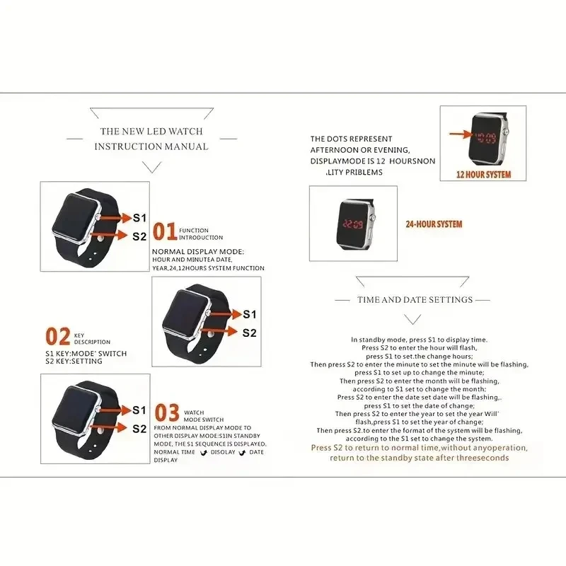 Simple Digital Watch for Men Women Fashion Sport LED Electronic Watch Black Silicone Wristband Casual Mens Watch Reloj Hombre