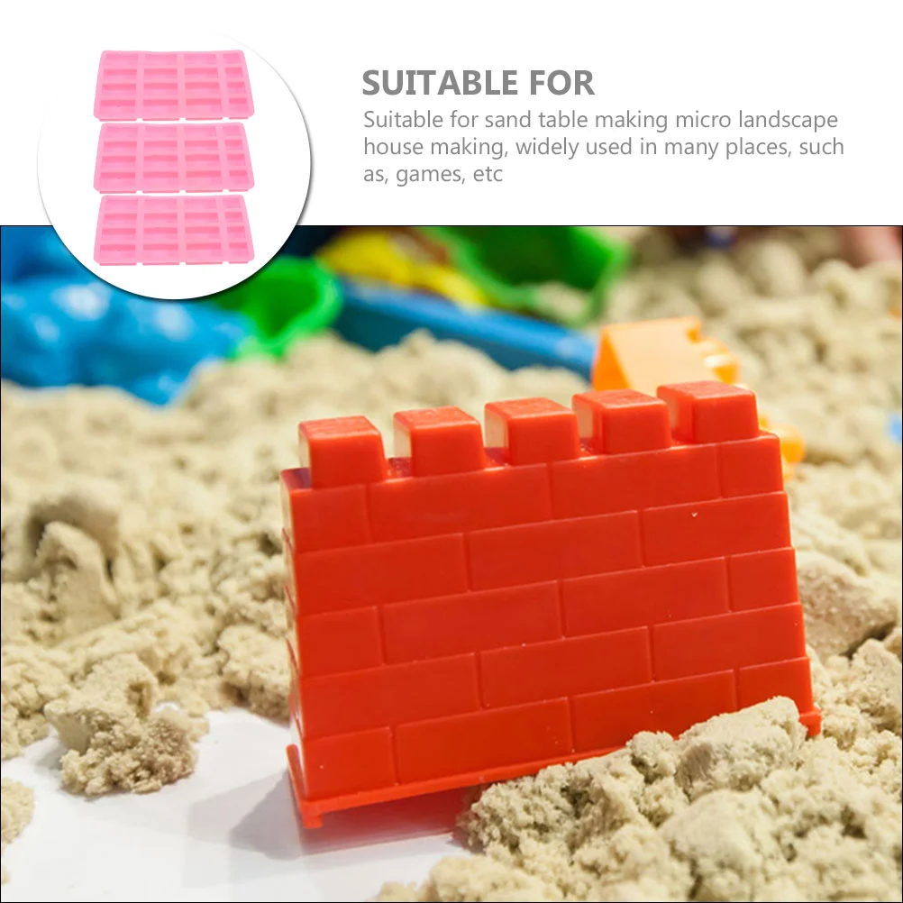 3 Pcs Ice Cube Molds DIY Sand Table Concrete Silicone Bricks Building Model Material