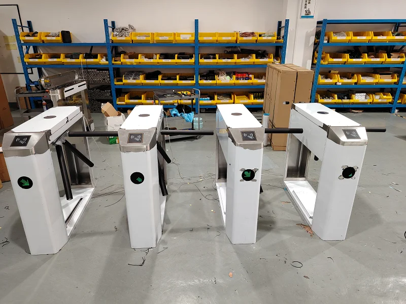 Security Tripod Turnstile Triple Rotating Triple-Wing Tailgating Barrier Supports QR Code Recognition Visitor Systems.