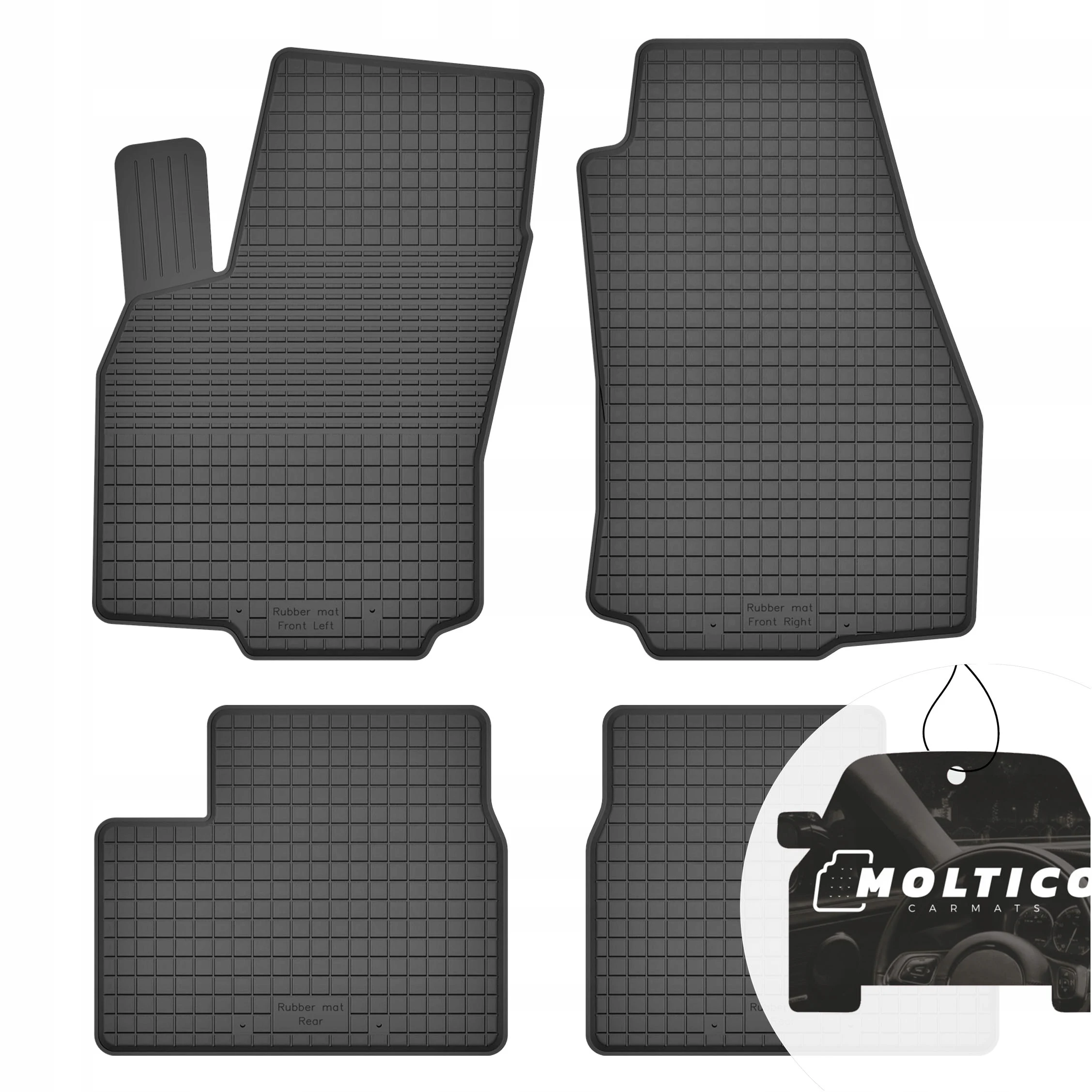Tappetini in gomma adatti per Opel Astra G 1998-2009, set completo con bordo