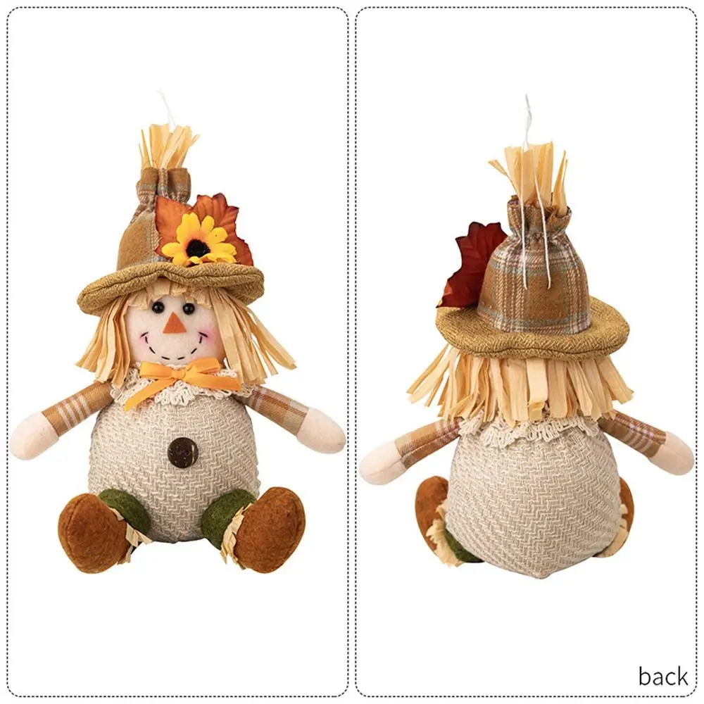 Criativo dos desenhos animados ação de graças espantalho boneca macio bonito girassol gnome boneca pano queda gnomos ornamentos decoração para casa