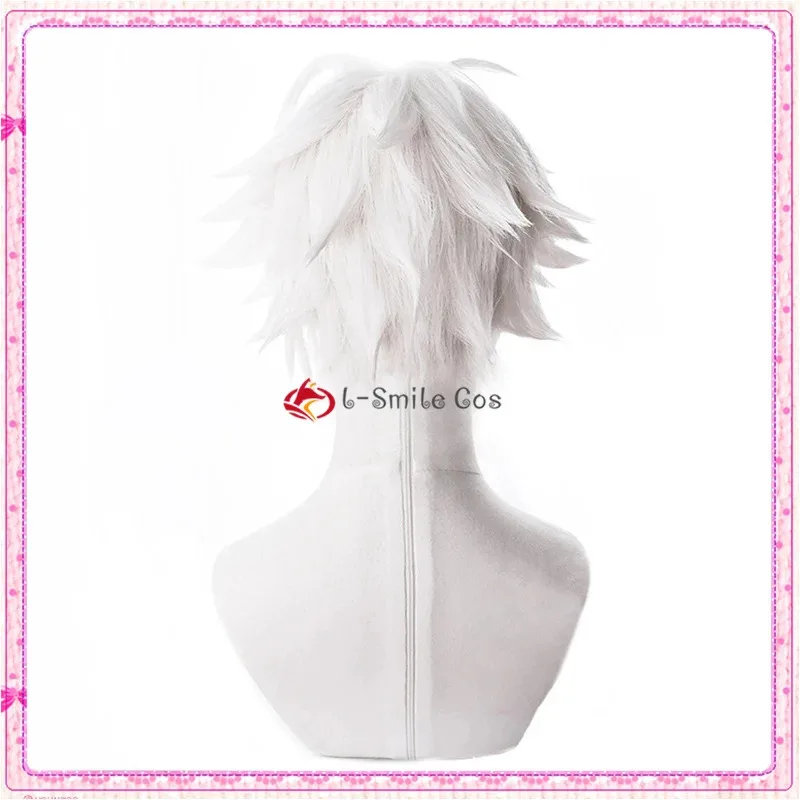 2025 yiyiAohitsugi Samatoki DRB HypnosisMic 코스프레 애니메이션 짧은 흰색 머리 내열 가발 + 가발 모자