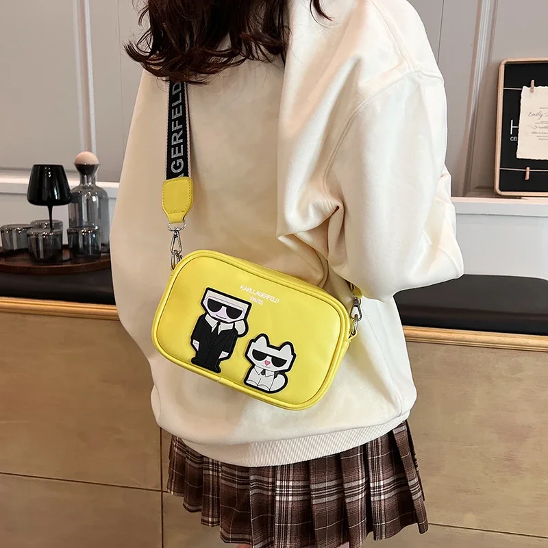 Women Bag New Carton Printed Square Bag Fashion Casual Shoulder Crossbody Girls Square Mobile Phone Bag Cute Side Purse