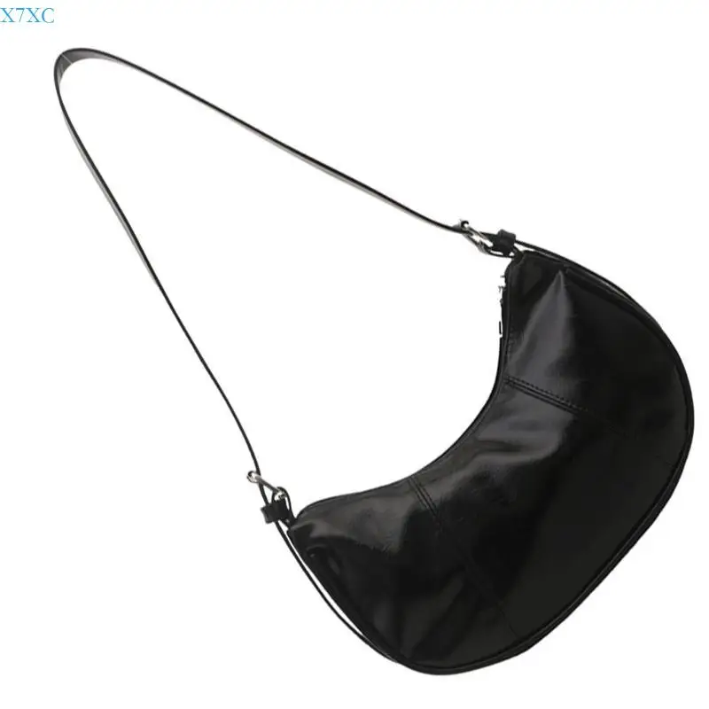 

X7XC PU Leather Crossbody Bag for Women Korean Styles Shoulder Bag Autumn Winter Underarm Bag Handbag Aesthetic Armpit Bag