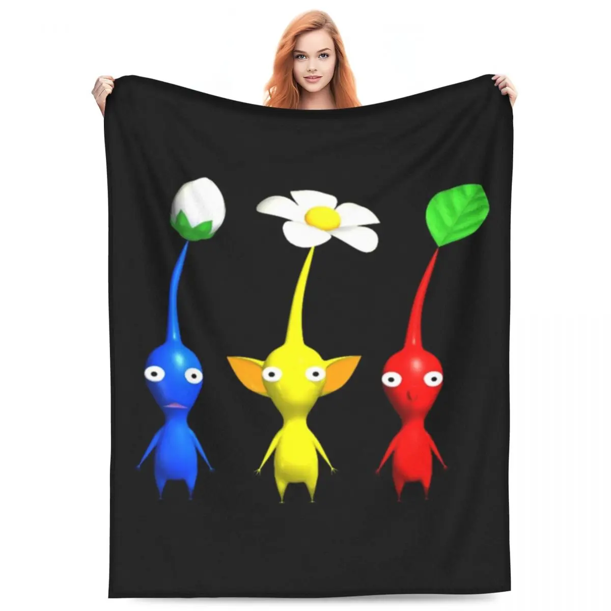 

Одеяло с персонажами Pikmin, мягкое теплое фланелевое одеяло, плюшевое одеяло для кровати, гостиной, пикника, путешествия, домашний диван