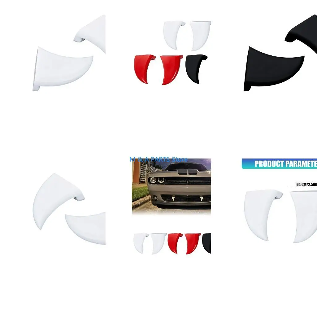 U1JF Universal Car Vampires Teeth Decors Vampires Teeth Devil Horns Bumper Decoration