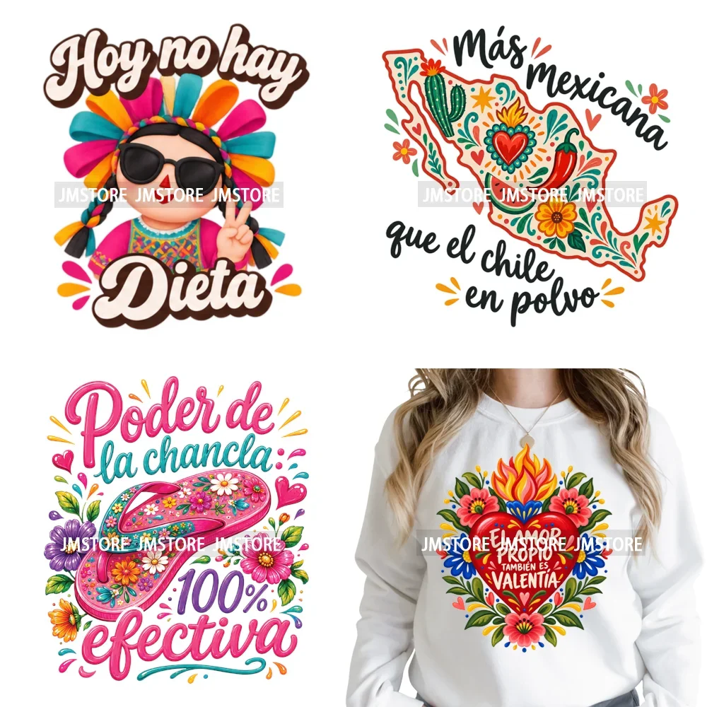 Funny Mexican Humor Sarcastic Spanish Quotes Iron on Washable DTF Heat Transfer Stickers Printing Ready to Press for Sweatshirts