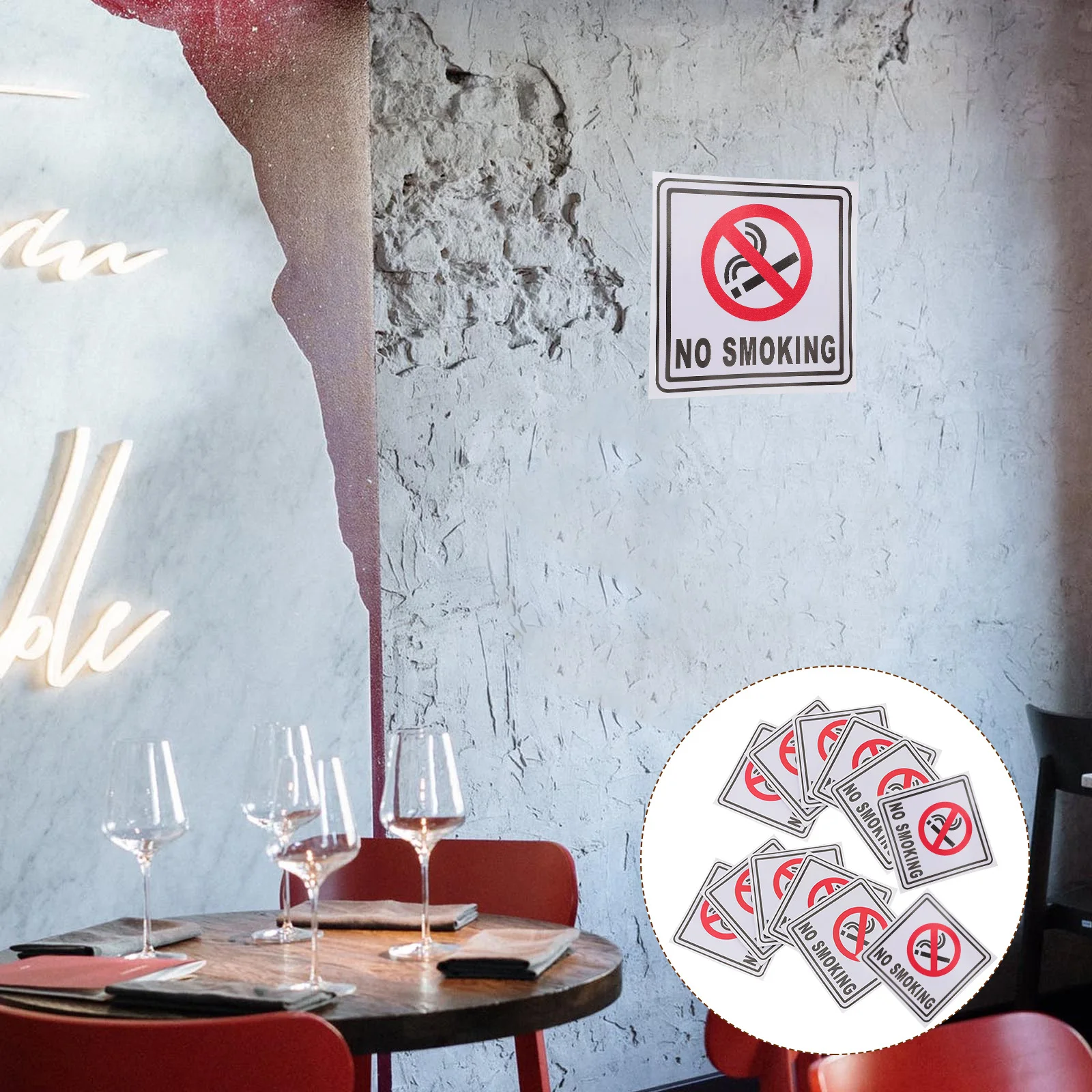 12 قطعة ملصقات ممنوع التدخين مقاومة للماء للأشعة فوق البنفسجية التصاق قوي للسيارة المنزل مكتب في الهواء الطلق علامة السلامة المرورية الشارات #6