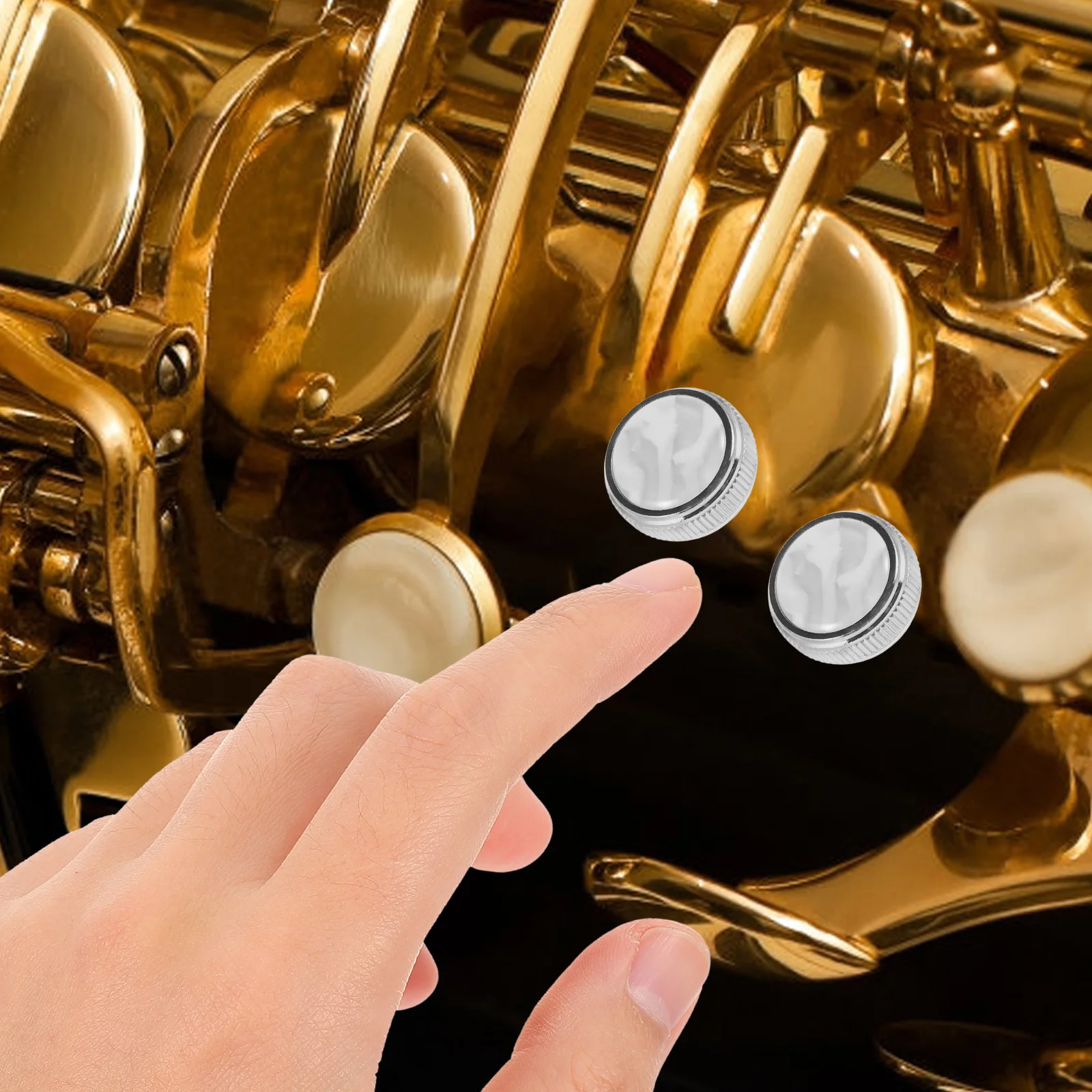 

1pcs Tenor Horn Valve Buttons Copper Pipe Accessories Durable Nickel Plated Instrument Parts Replacement Finger Keys