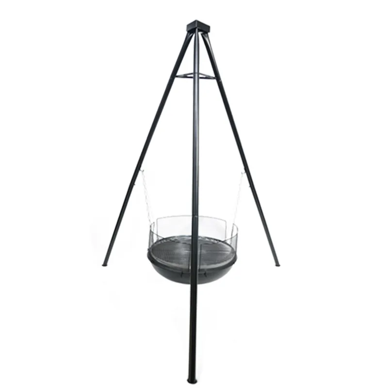 Outdoor camping picnic barbecue grill multifunctional portable tripod campfire stove chain stove