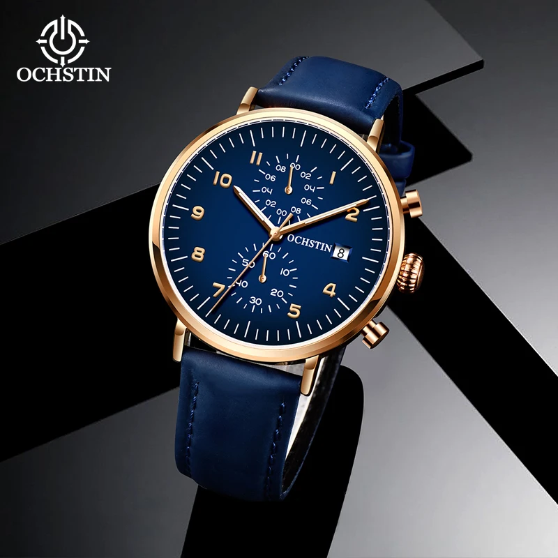 

Ochstin Promotional 2024 Business Luxury Pilot Series Multi functional Automatic Quartz Movement Men's Quartz Watch