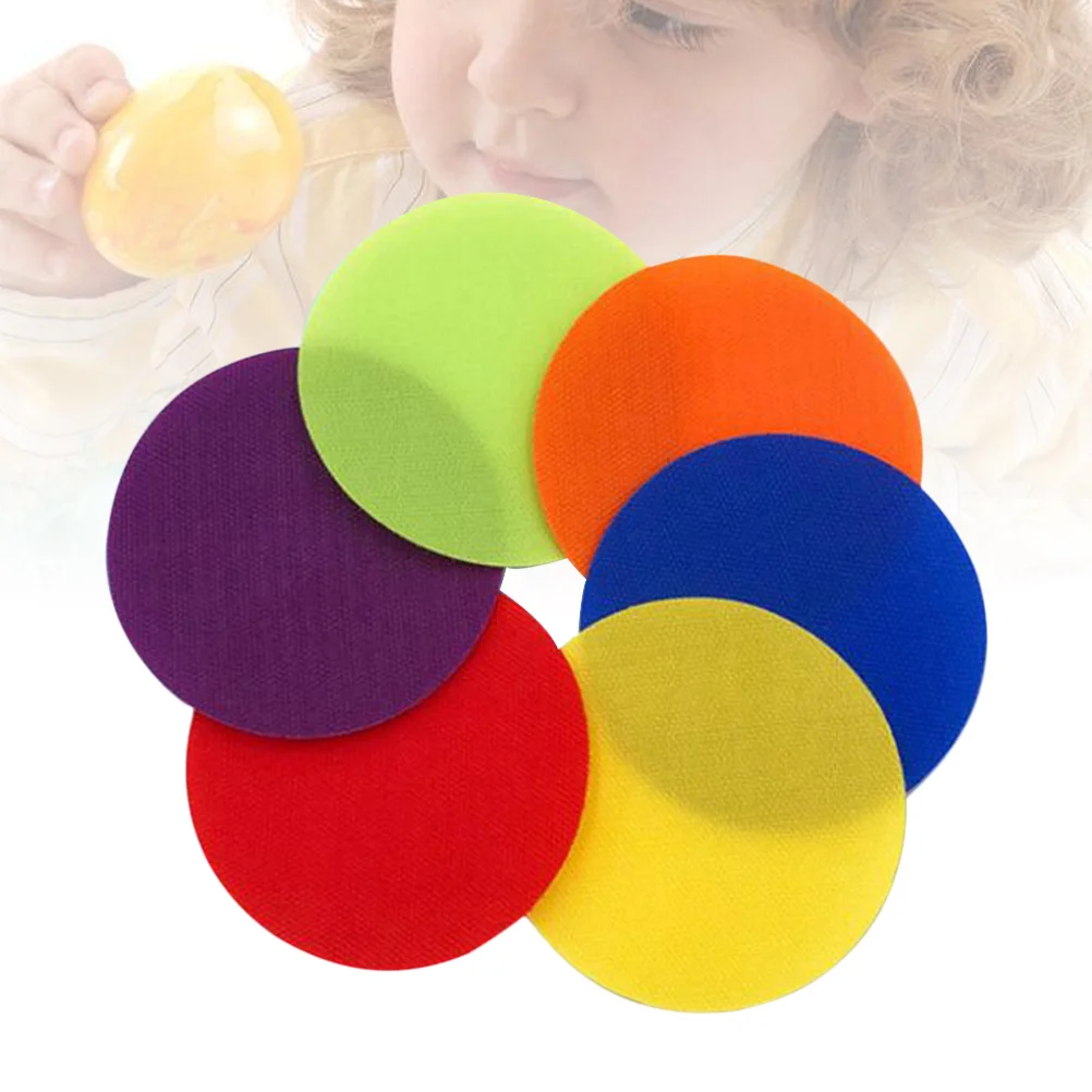 

30 Pcs Colored Circle Carpet Marker Stickers for Kids Parties Games Training Reusable Non Damage 6 Bright Colors Activity Fun