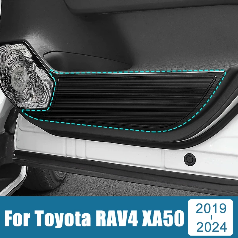 

For Toyota RAV4 XA50 Hybrid 2019 2020 2021 2022 2023 2024 RAV 4 Stainless Car Door Anti Kick Pad Protection Cover Trim Sticker