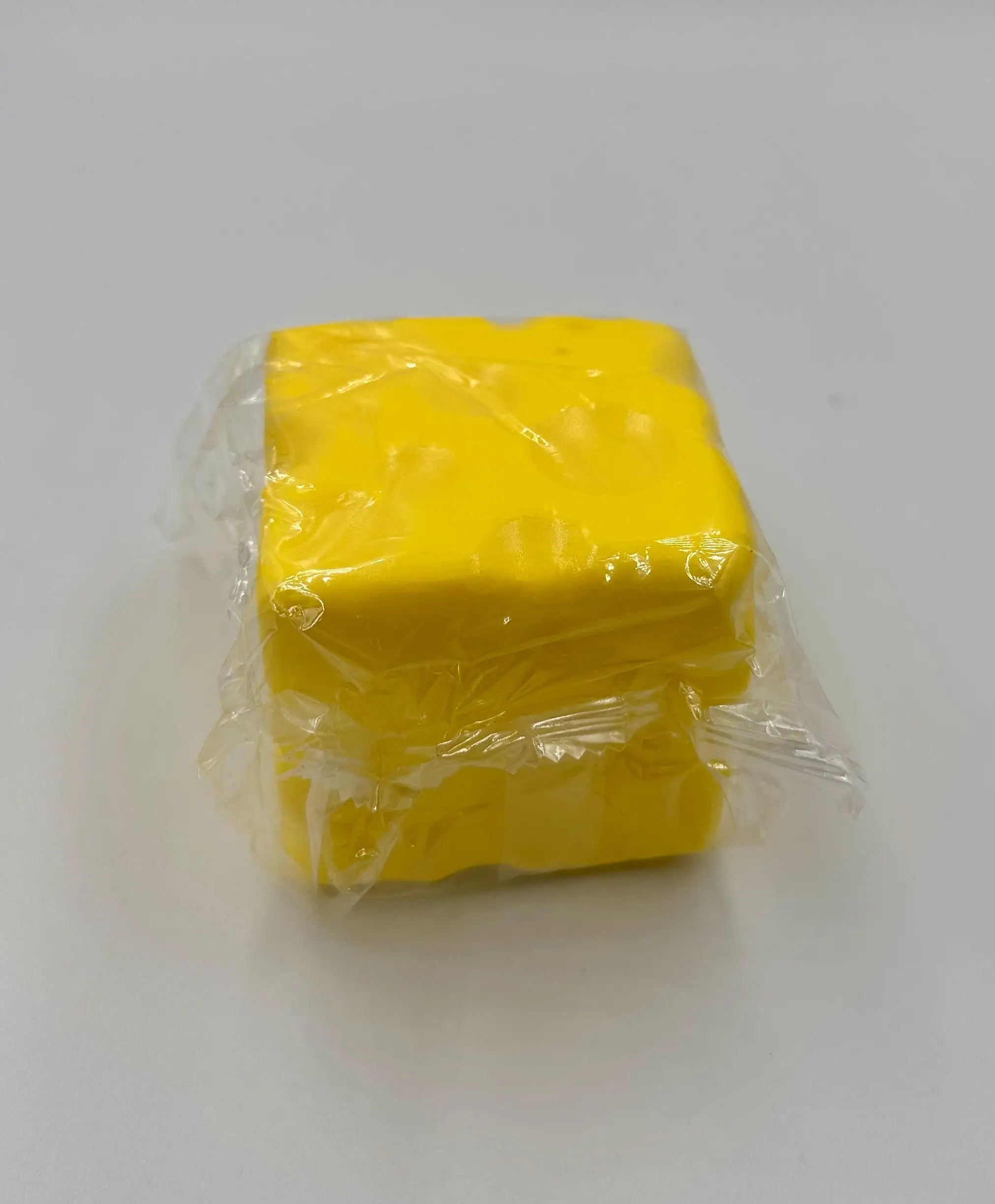 Yellow Cheese Block PU Slow Rebound Squishy Toy Individually Packed Realistic Food Squeeze Fidget Toy Soft Stress Relief