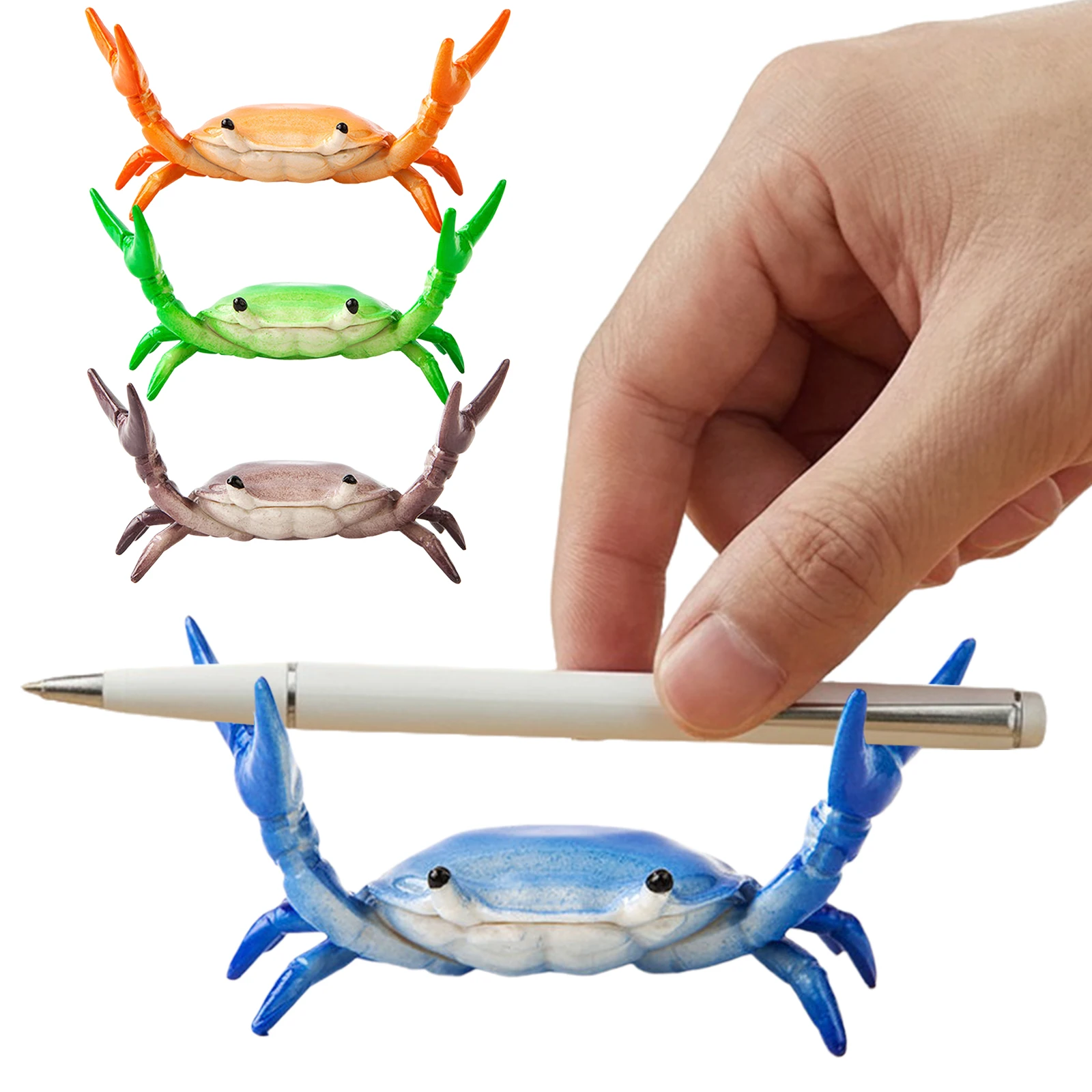 

Creative Design Of Pen Holder Weightlifting Crab Pen Holder Item Placement Pen Holding Bracket Ornament Model for Desk Tabletop