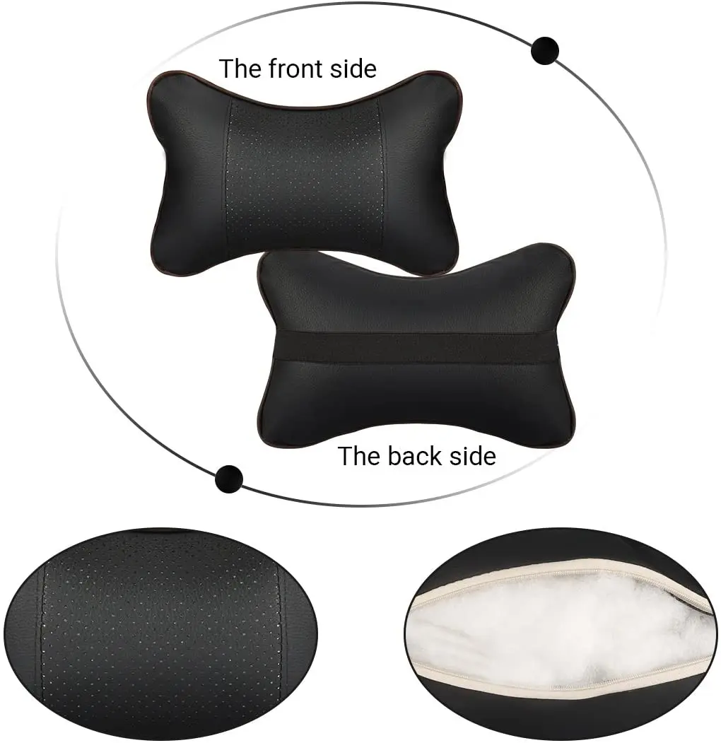 1pc Car Neck Pillows Pu Leather Head Support Universal Cushion  For Lexus Accessories Lumbar Support For Car Gaming Seat