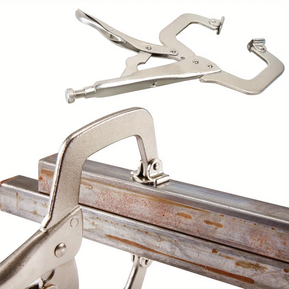 11 "مشبك C قابل للتعديل مكون من 5 قطع - كماشة قبضة عزم دوران عالية مع وسادات قاعدة دوارة لصيانة السيارات/الآلات