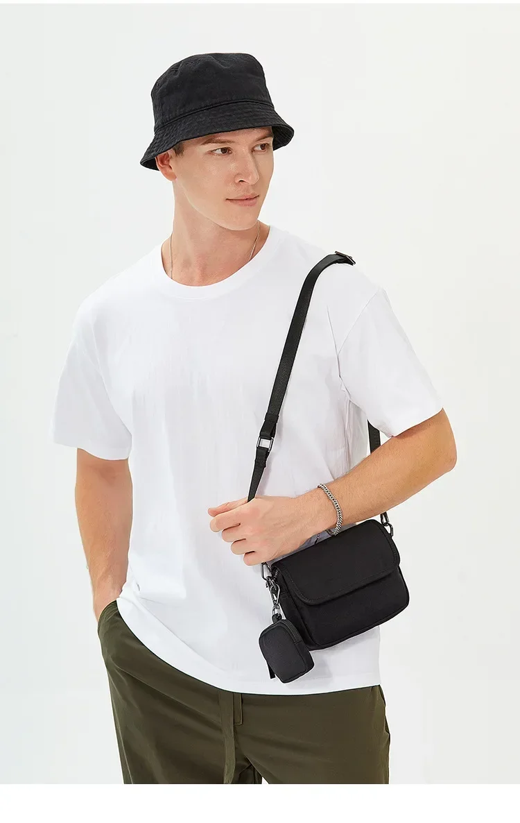 Men's Trendy Fashion Crossbody Small Phone Bag Portable Shoulder Purse Youth Style Oxford Cloth Casual Waterproof Postman bag 가방