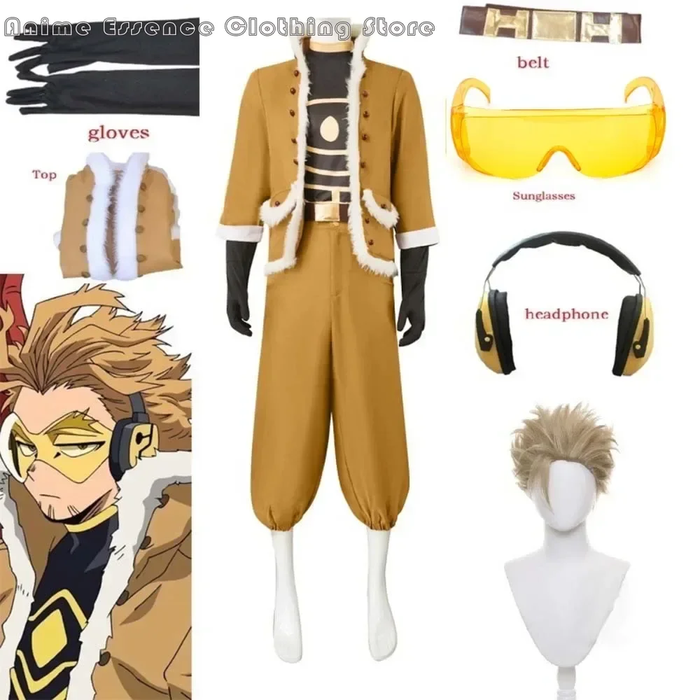 My Hero Academia Hawks Cosplay Costume Takami Keigo Uniform Suit Wing Hero Outfit Hawks Halloween Carnival wig glasses headphone