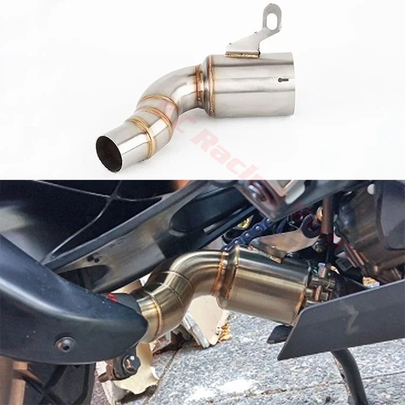 For KTM RC DUKE 125 250 390 ADV Advanture 2020 2021 2022 Exhaust 45mm Middle Link Cut-Cat Catalyst Elbow Down Pipe Tube Manifold