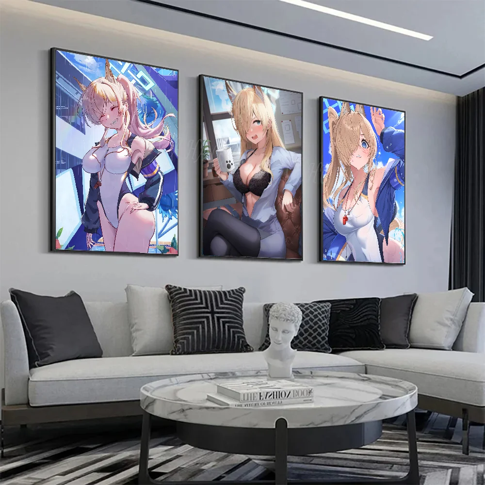 B-Blue Archive Kanna Poster HD Posters Home Room Bar Cafe Decor Art Wall Painting Picture