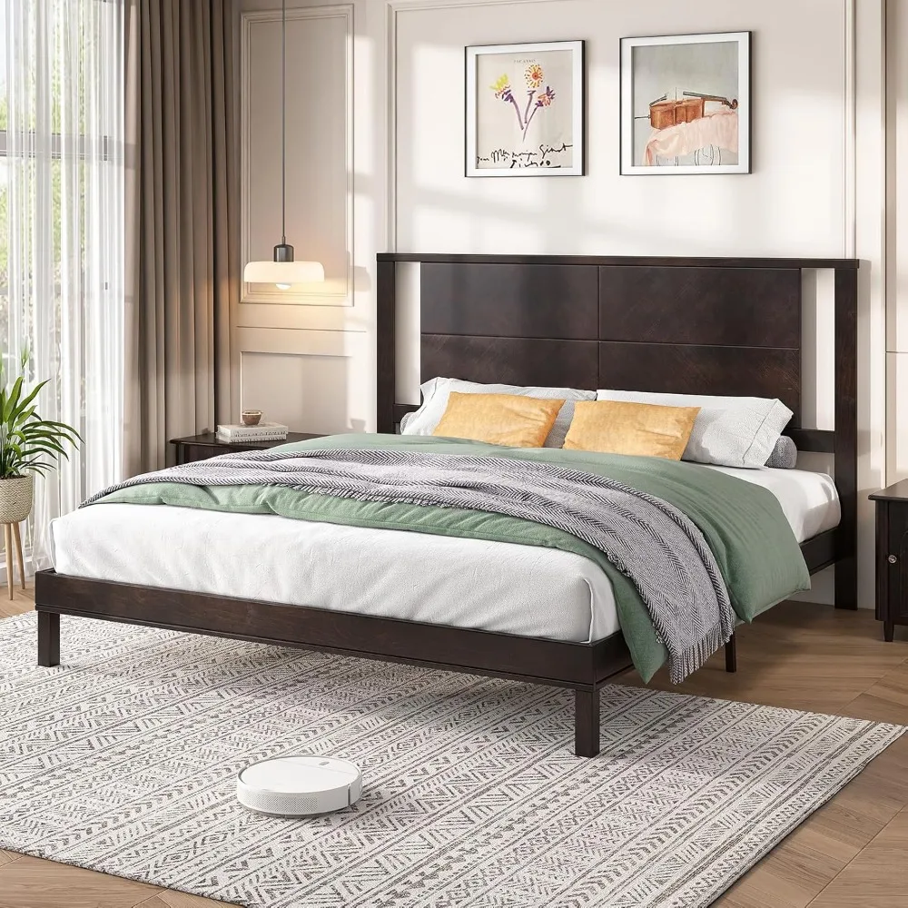 미드 센추리 모던 킹 사이즈 침대 프레임 이미지