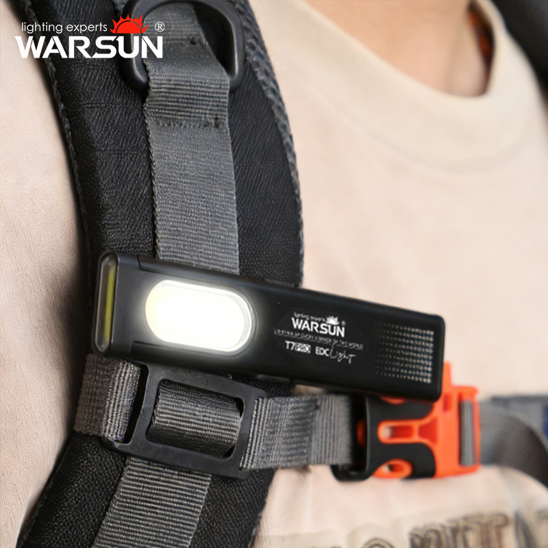  Warsun 2Pcs T7 LED Keychain Flashlight 450Lm Portable Mini Torch Light with Magnet Pocket Lantern Flood Work Light 
