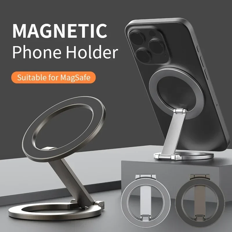 Foldable Double Sided Magnetic Phone Holder for Magsafe Gym Treadmill Universal Folding Car Holder Magnetic Smartphone Stand