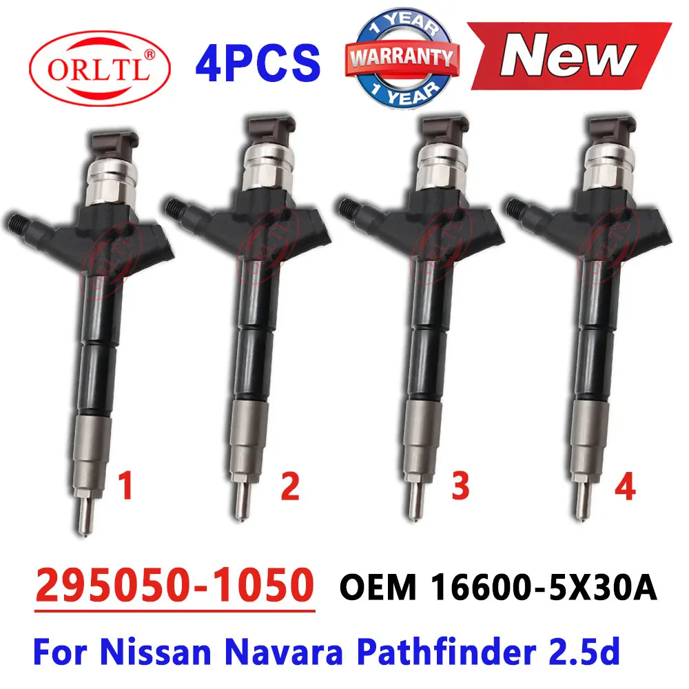 4PCS New 16600-5X30A DCRI301050 Diesel Injector Nozzle 295050-1050 166005X30A For Nissan Navara Pathfinder 2.5d YD 25 Euro 5