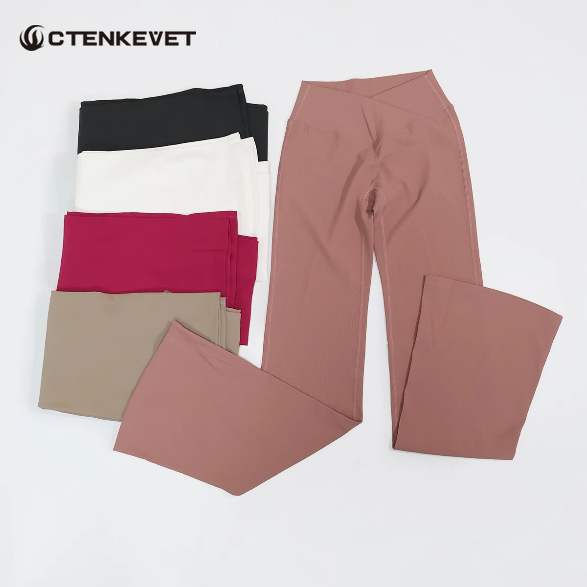 

Женские брюки Ctenkevet с V-образным вырезом на талии, широкие, быстросохнущие, для танцев и тренировок, расклешенные леггинсы, женские, для спортзала, в полоску