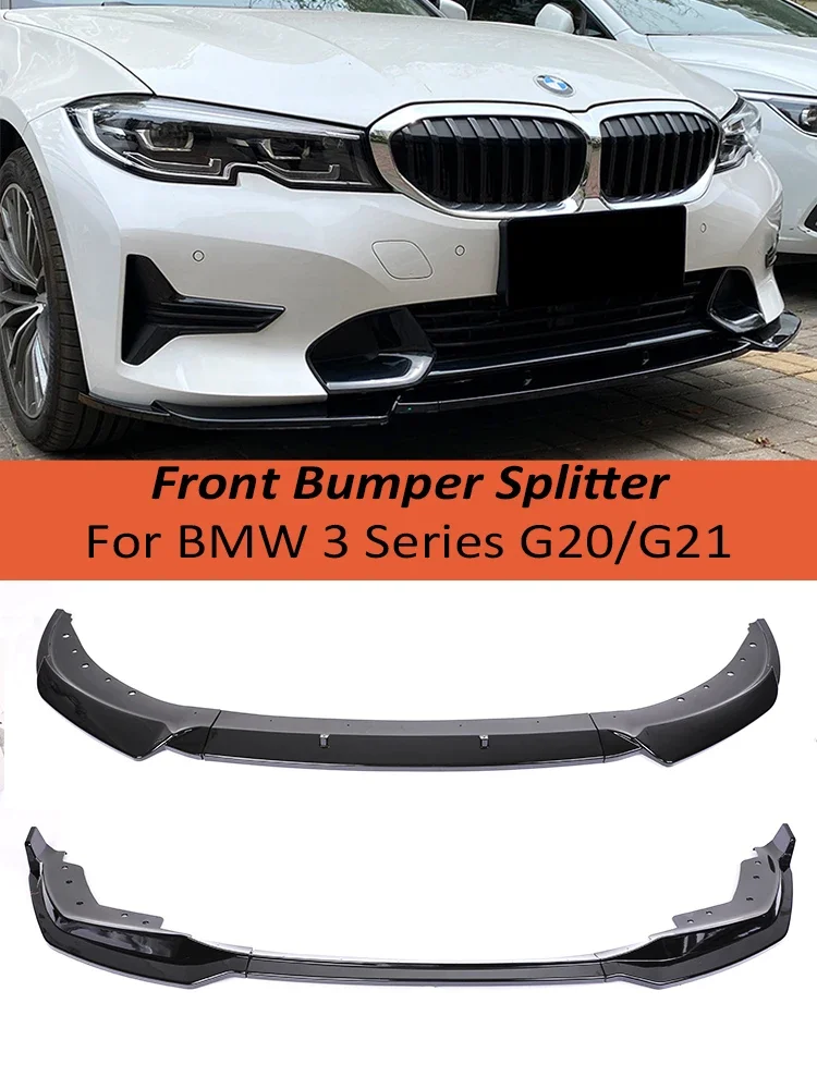 

For BMW 3 Series G20 G21 2019-2023 MP M Tech Carbon Front Bumper Lip Spoiler Splitter Diffuser Body Kit Cover Guard Accessories