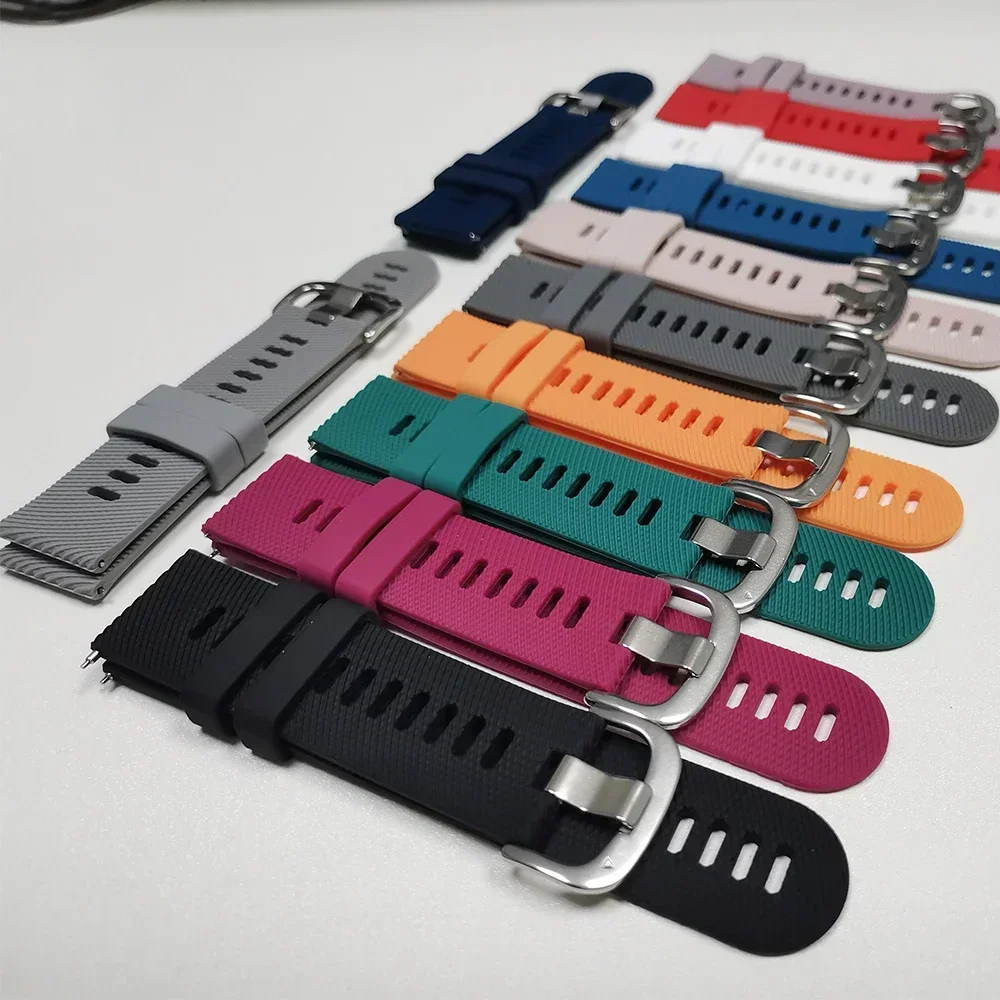 20 22mm Silicone Watch Strap for Garmin Vivoactive 6 5 Approach S50 S42 Smartwatch Band Replacement Forerunner 165 255 Bracelet