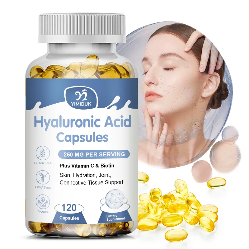 

Hyaluronic Acid Supplements - with MSM & Vitamin C, Supports Healthy Joints, Bones, Connective Tissue, & Skin Hydration Capsules