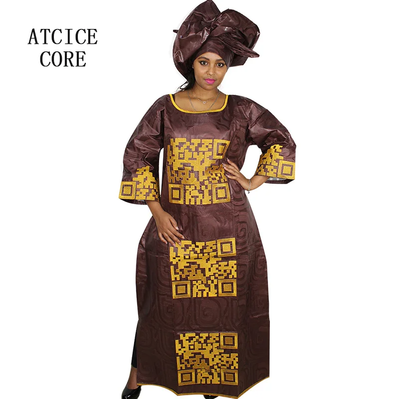 African Dresses For Woman Bazin Riche Computer Emboridery Plus Size Long Dress